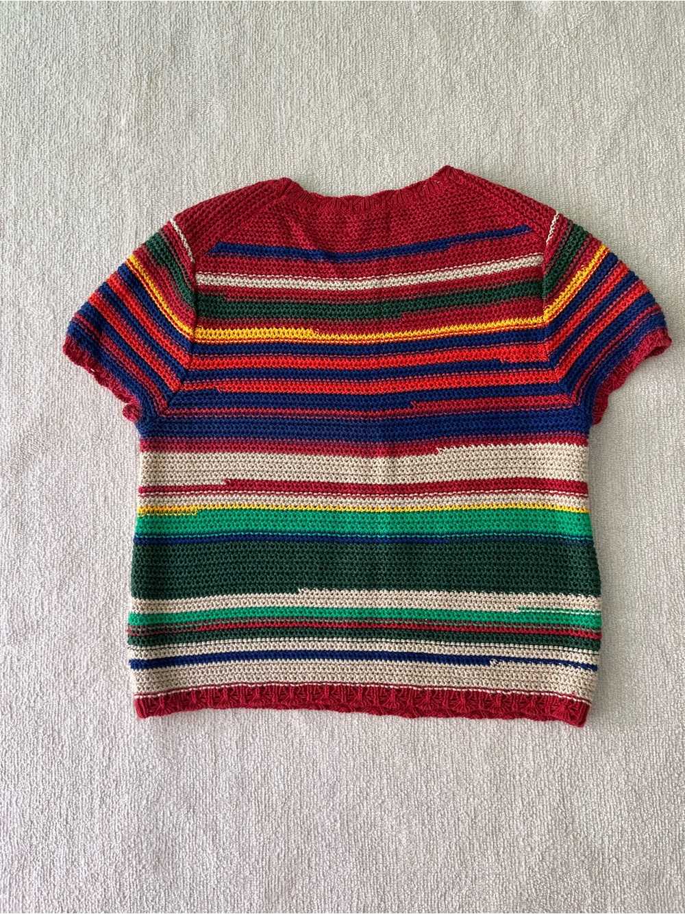Polo by Ralph Lauren Linen Cotton Multi-Stripe Crochet Sweater & Shorts Set - Picture 4 of 8